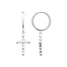Boucles d'Oreilles créoles Croix en Argent et Zircons