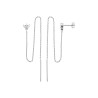 Boucles d'Oreilles Pendantes en Argent avec Chaînes Longues et Cristaux