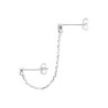 Boucle d'Oreille Chaîne en Argent avec Zirconium