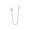 Boucle d'Oreille Chaîne en Argent avec Double Zirconium