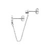 Boucle d'Oreille Chaîne en Argent avec Étoile Scintillante et Zirconium
