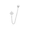 Boucle d'Oreille Chaîne en Argent avec Étoile Scintillante et Zirconium