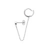 Boucle d'Oreille Chaîne en Argent avec Anneau et Zirconium