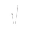 Boucle d'Oreille Chaîne en Argent avec Anneau et Zirconium