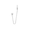 Boucle d'Oreille Chaîne en Argent avec Anneau et Zirconium