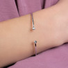 Bracelet Jonc Ouvert en Argent 925 avec Zirconiums