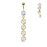 Piercing Nombril doré multi cœurs