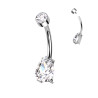 Piercing nombril en titane avec cristaux en forme de goutte d'eau