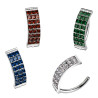 Piercing nombril en titane avec cristaux colorés
