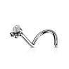 Piercing nez acier chirurgical avec cristal et détails perlés