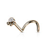 Piercing nez acier chirurgical or rose avec cristal et détails perlés