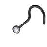 Piercing nez en acier chirurgical noir avec cristal solitaire