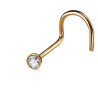Piercing nez en acier chirurgical or rose avec cristal solitaire