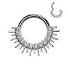 Piercing anneau Titane Argenté avec Détails Soleil et Strass Brillants