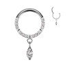 Piercing anneau titane pendentif goutte élégant