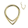 Piercing anneau en Titane doré en Forme de Larme