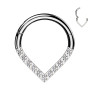 Piercing Septum acier chirurgical Forme de Larme Cristallisée