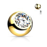 Bille de piercing 1.6mm acier chirurgical doré