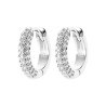 Boucles d'oreilles créoles en argent 925 pavées de zircons scintillants