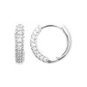 Boucles d'oreilles créoles en argent 925 pavées de zircons scintillants