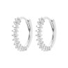 Boucles d'oreilles créoles en argent 925 serties de cristaux scintillants