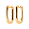 Boucles créoles rectangle en argent plaqué or – Élégance contemporaine