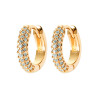 Boucles créoles pavées en argent plaqué or – Éclat et sophistication