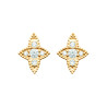 Boucles d’oreilles puces en plaqué or avec strass blancs
