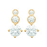 Boucles d’oreilles en plaqué or à trois strass ronds scintillants