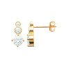 Boucles d’oreilles en plaqué or à trois strass ronds scintillants