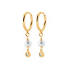 Boucles créoles dorées avec perle et strass suspendu