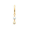 Boucles créoles dorées avec perle et strass suspendu