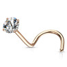 Piercing nez en or rose avec strass 2mm