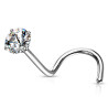 Piercing nez en acier chirurgical avec strass blanc scintillant 2.5mm