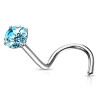 Piercing Nez Argenté 3mm avec Strass Blanc