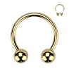 Piercing Fer à Cheval Nez Titane Doré 1mm