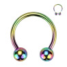 Piercing Fer à Cheval Nez Titane Arc-en-Ciel 1mm