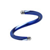 Barre de piercing spiral bleu acier