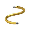 Barre de piercing spiral doré acier