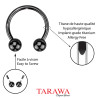 Piercing Fer à Cheval Nez Titane Noir 1mm
