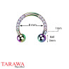 Piercing Fer à cheval en titane essence serti de CZ
