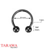 Piercing Fer à Cheval Nez Titane Noir 1mm