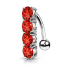 Piercing nombril inversé 5 cristaux