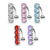 Piercing nombril inversé 5 cristaux