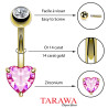 Piercing nombril coeur Or jaune - Tarawa.com