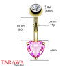 Piercing nombril coeur Or jaune - Tarawa.com
