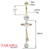 Piercing nombril en or coeur pendant - Piercing en or