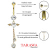 Piercing nombril en or coeur pendant - Piercing en or