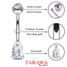 Piercing nombril goutte 9mm or blanc