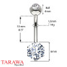 Piercing nombril classique or blanc